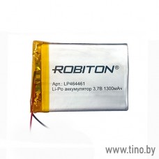 Аккумулятор Li-polymer 1300mAh 3.7V 46x44x61mm, Robiton LP464461