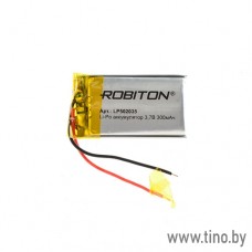 Li-Pol аккумулятор 300 mAh 3.7V LP502035 Robiton с защитой