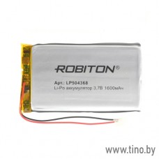 3.7V 1600mAh полимерный аккумулятор с защитой Robiton LP504368