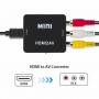 Конвертер 3 RCA на HDMI, пластик, черный Rexant