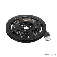 Лента LED с USB коннектором 5 В, 8 мм, IP65, SMD 2835, 60 LED/m, синяя