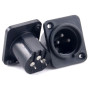 Разъем XLR панельный пластиковый, 3-pin (папа, на корпус)