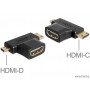 Адаптер HDMI A розетка - HDMI D вилка - HDMI C вилка, Perfeo