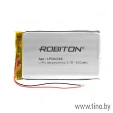 3.7V 1600mAh полимерный аккумулятор с защитой Robiton LP504368
