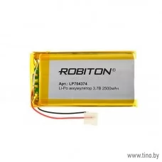 2500Ah 3.7V Аккумулятор литий-полимерный LP704374 Robiton