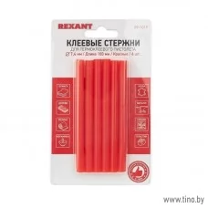 Клеевые стержни d=7,4 мм, L=100 мм, красные (упак. 6 шт.) REXANT