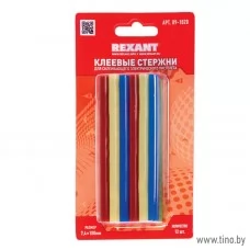 Клеевые стержни d=7,4 мм, L=100 мм, цветные (упак. 12 шт.) REXANT