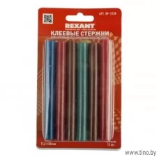 Клеевые стержни d=11,3 мм, L=100 мм, цветные (упак. 12 шт.) REXANT