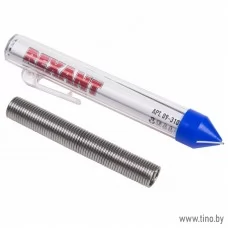 Припой ПОС-61 с канифолью, 20 гр Ø1.0 мм, REXANT 09-3103