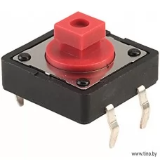 Кнопка тактовая DTS-24R-V 12x12, H 7.3мм Diptronics
